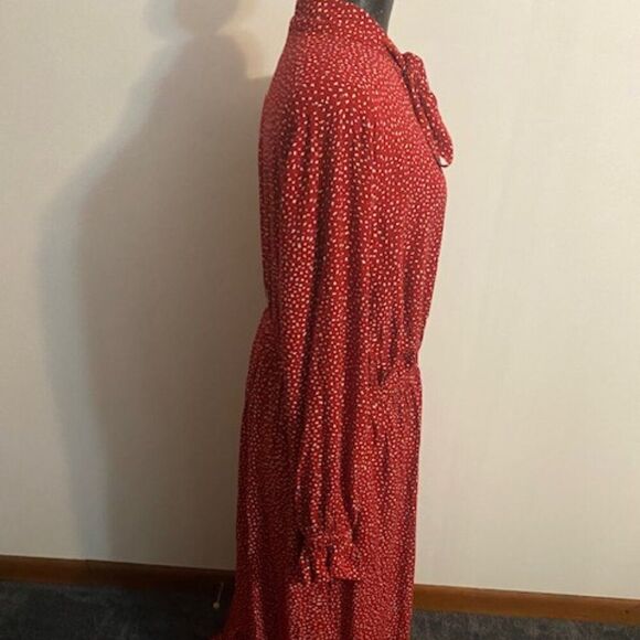 Ava & Viv Red/White Polka-Dot Ruffle Tiered Prairie Dress, size 1X - Picture 2 of 6